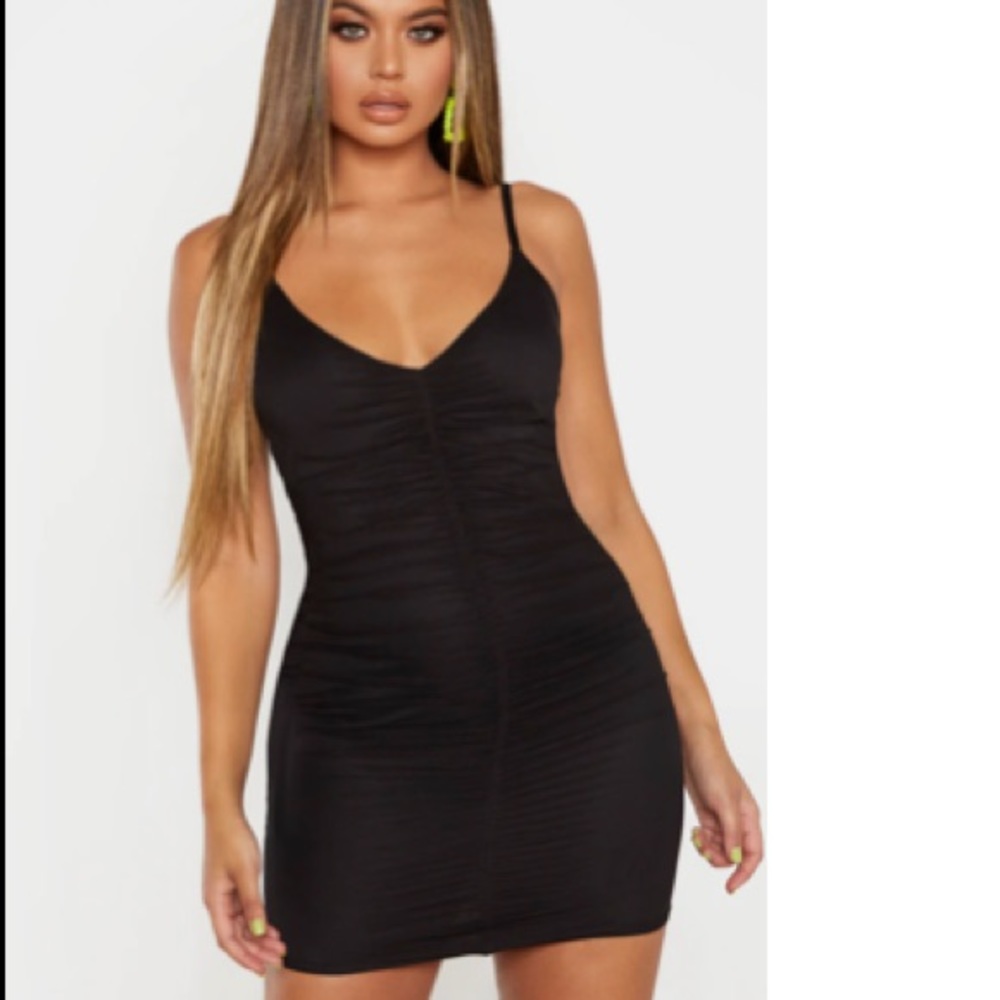 Pretty little thing black bodycon dress US size 4 UK size 8